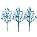 3 Pack of 12" Aqua Pick with Ball Accents and Glitter Enhancements