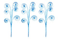 3 Pack of 22" Flat Aqua Ribbon Picks with Glitter Enhancements