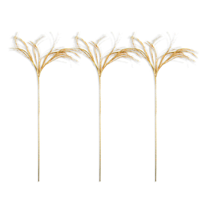 3 Pack of 36" Gold Spray Picks with Glitter Enhancements