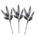 3 Pack of Black Glitter Feather Picks