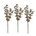 3 Pack of Champagne Glitter Leaf Spray Picks