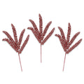 3 Pack of Red Floral Glitter Spray Picks