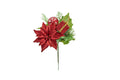 3 Pack of Red Glitter Enhanced Poinsettia, Present, and Ornament Picks