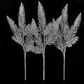 3 Pack of Silver Glitter Feather Picks