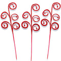 3 Pack Red Glitter Picks