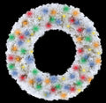 3' White Sequoia Wreath Pre-Lit with Multi Color LEDs