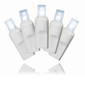 35 Pure White 5mm LED Light String 4" Spacing on White Wire