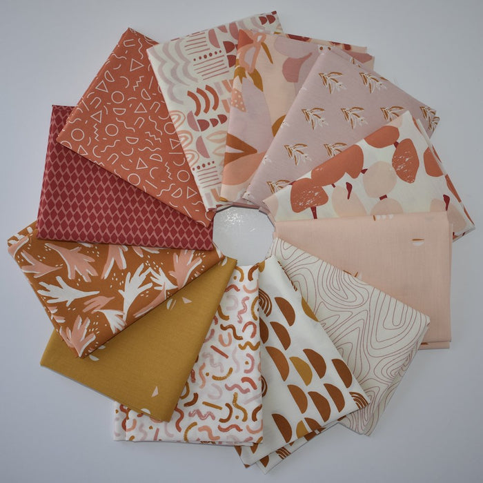 3.75 Yard Remnant of Stenciled Blush | Terra Kotta