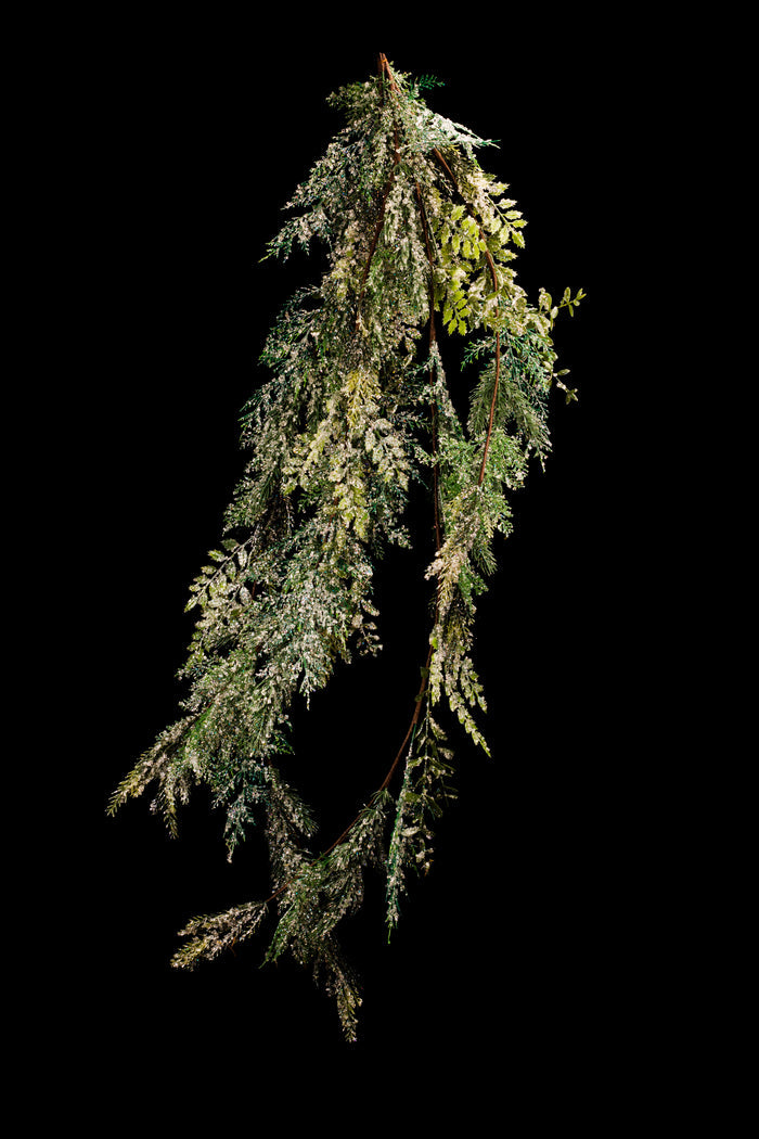 4' Mixed Foliage Garland with Icicles