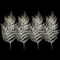4 Pack of 22" Silver Fern Picks with Glitter Enhancements