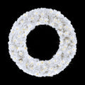 4' White Sequoia Wreath Pre-Lit with Warm White LEDs