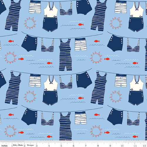 4 Yard Remnant of Main in Blue | Red, White, & Bang!