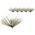 5 Pack of 18" Silver Spray Picks with Gold Spiral Accents and Glitter Enhancements