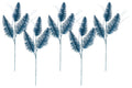 5 Pack of 30" Aqua 3 Branch Picks with Glitter Enhancements
