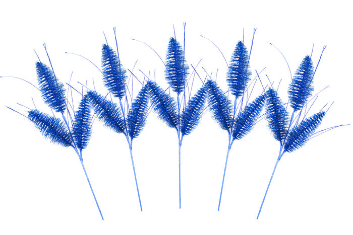 5 Pack of 30" Blue 3 Branch Picks with Glitter Enhancements