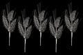 5 Pack of 30" Silver 3 Branch Picks with Glitter Enhancements
