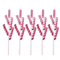 5 Pack of 42" Pink Twirl Picks with Glitter Enhancements