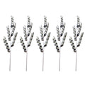 5 Pack of 42" Silver Twirl Picks with Glitter Enhancements
