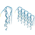 5 Pack of 48" Aqua Streamer Pick with Glitter Enhancements