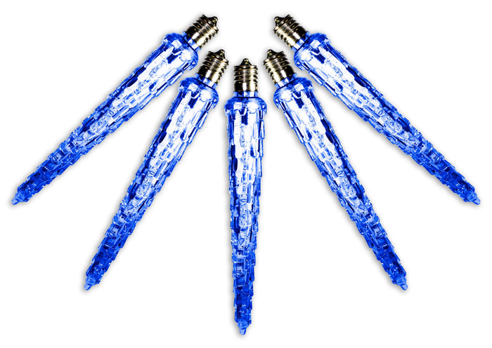 5 Pack of 7" Blue Icicle Retrofit Lamp with LED Lights