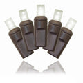50 5mm Warm White LED Lights 6" Spacing on Brown Wire