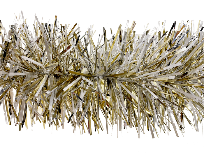 6" Gold, Silver, and White Stuffed Garland 20' Long
