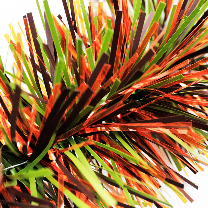 6" Matte Brown Translucent Orange Matte Lime Green Garland 20' Section