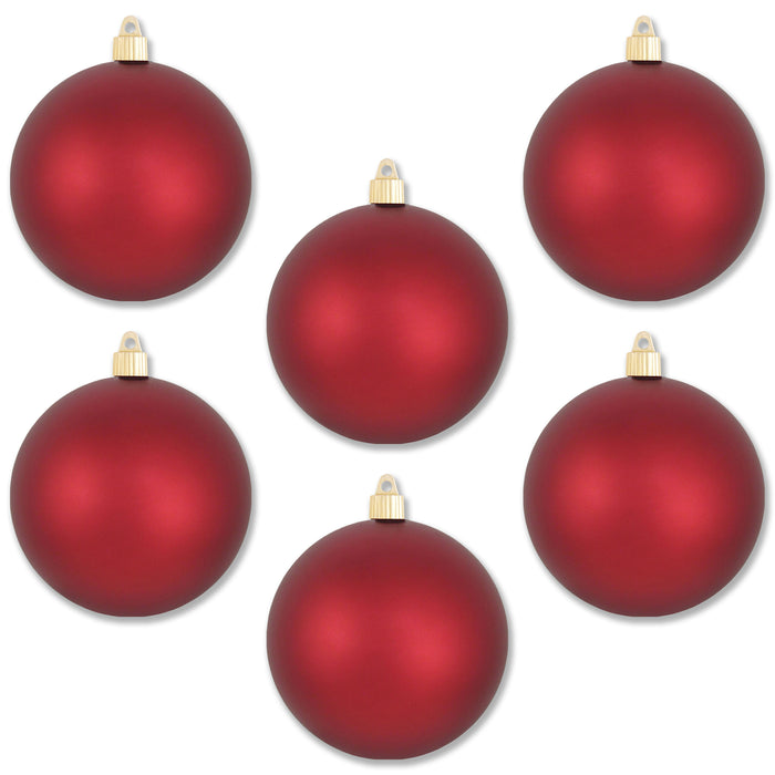 6 Pack 120mm 4.75" Matte Red Ball Ornament