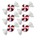 6 Pack of Peppermint Candy Ornaments with Glitter Enhancement