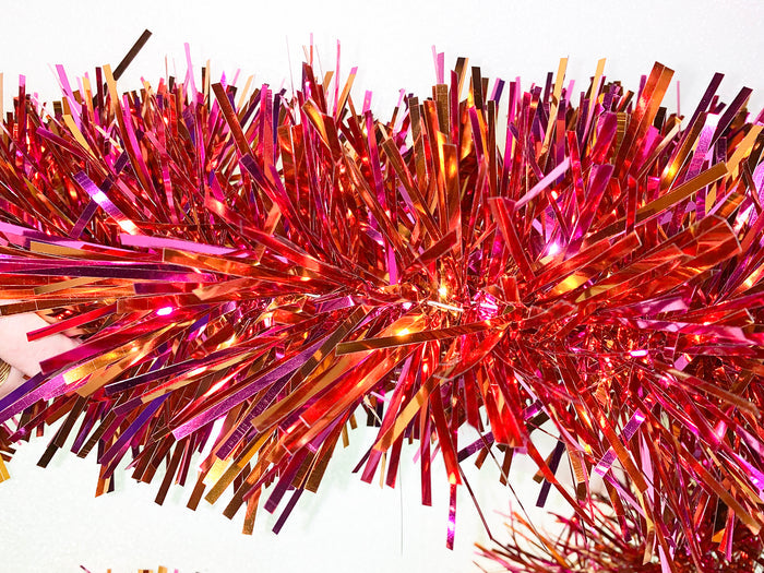 6" Pink and Orange Stuffed Garland 20' Long