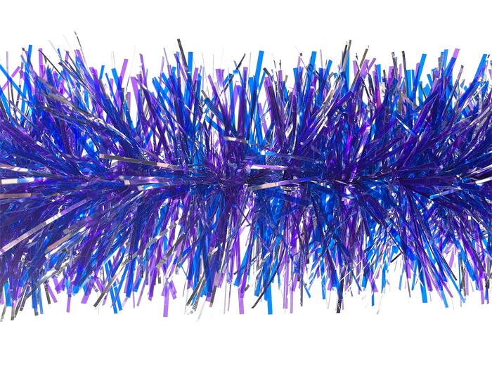 6" Translucent Purple, Mylar Blue and Silver Garland 20' Sections