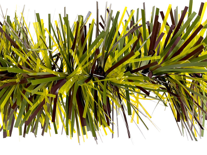6" Translucent Yellow, Matte Brown and Light Green Garland 20' Section