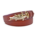 Chestnut Antique Feel Bogart Welt Style Hammerhead leather belt - Elliot Rhodes