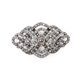Elliot Rhodes Aged Silver Art Deco belt buckle with Swarovski crystals and lightweight openwork geometric design
