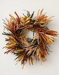 Beige and Brown Leafy Wreath with Burgundy Berry Accents