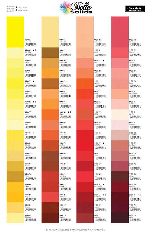 Bella Solids Color Card