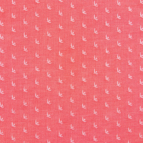 Small stitched birds on a red fabric