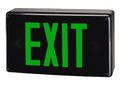 Black Vandal Proof LED Exit Sign with Green Letters