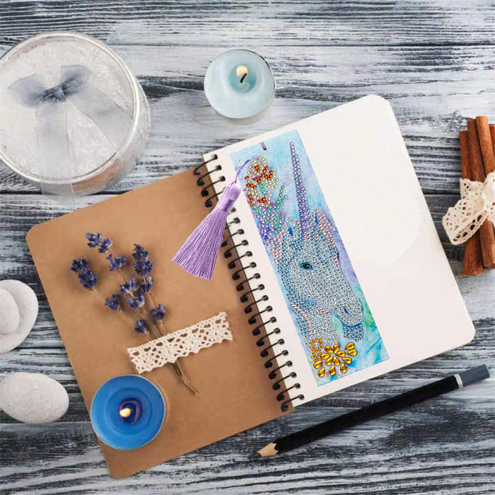 Blue Unicorn Painting Bookmark