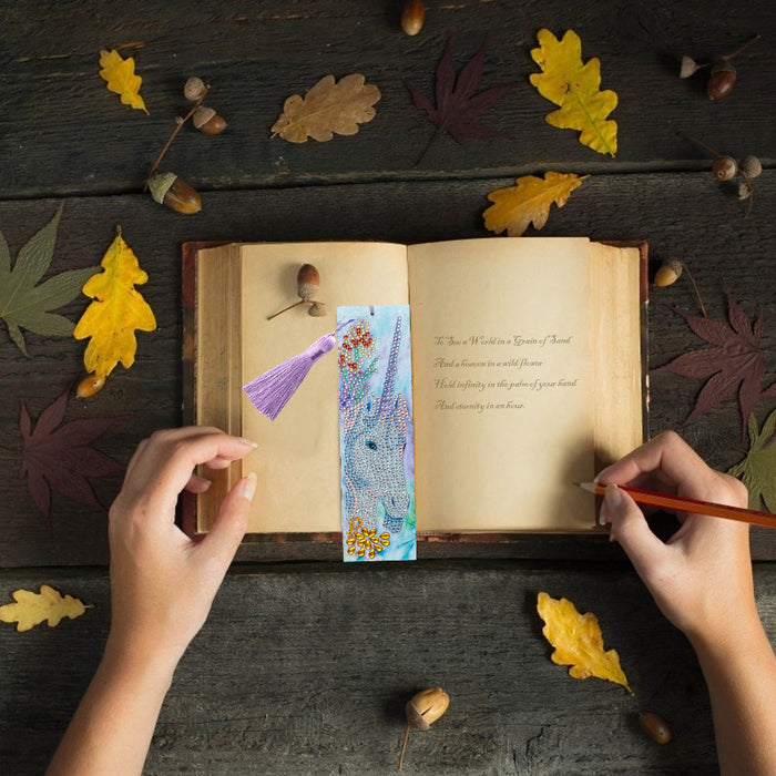 Blue Unicorn Painting Bookmark