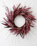 Burgundy Feathered Wreath