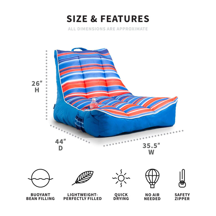 Big Joe Captains Float Blurred Americana dimensions #color_blurred-americana