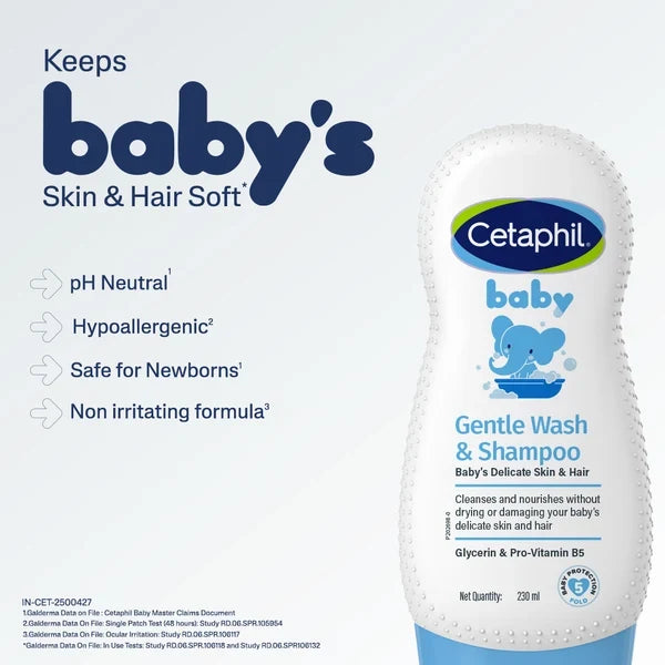 Cetaphil Baby Gentle Wash & Shampoo with Wheat Protein and Glycerin-230ml