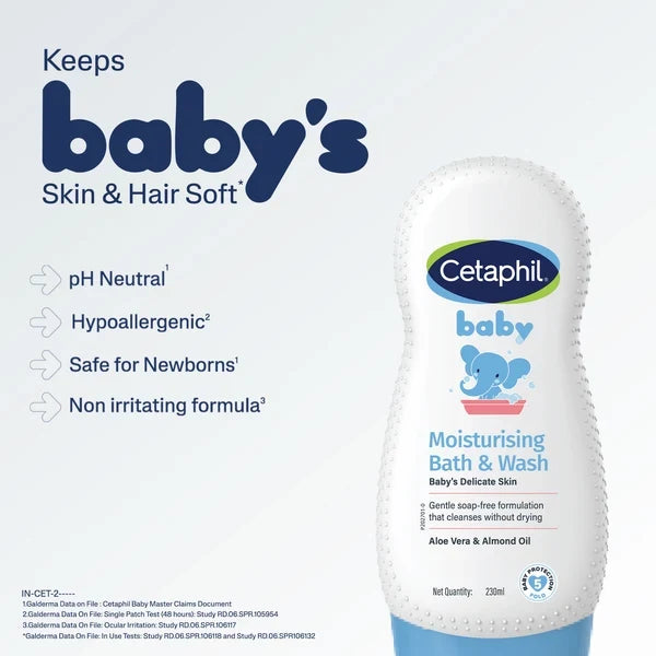 Cetaphil Baby Moisturising Bath & Wash-230ml