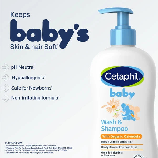 Cetaphil Baby Wash & Shampoo with Organic Calendula-400ml