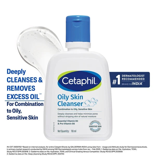 Cetaphil Oily Skin Cleanser 118ml - Face Wash for Acne-Prone Skin