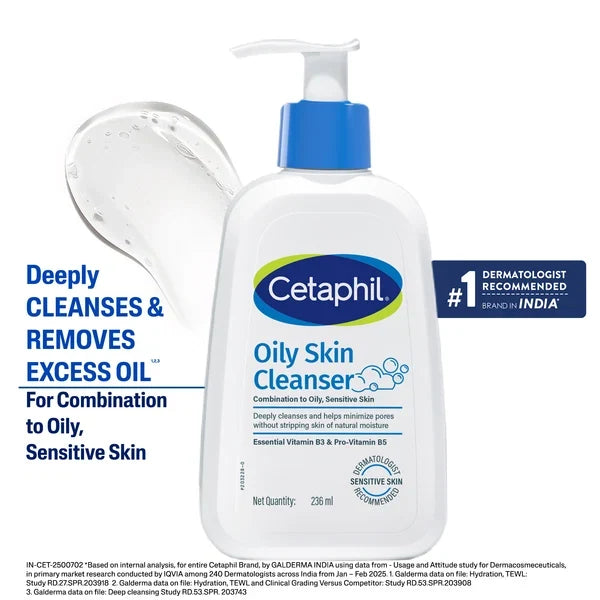 Cetaphil Oily Skin Cleanser 236 ml | Dermat Recommended