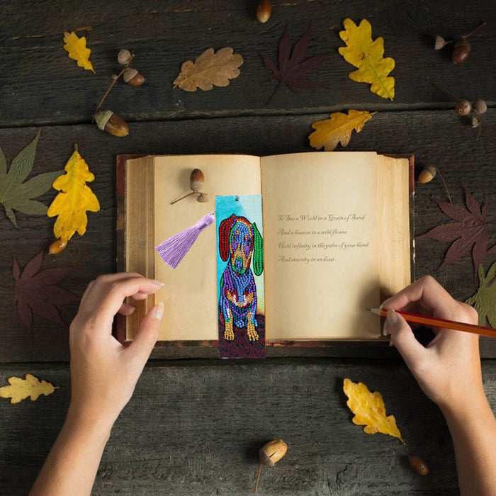 Colourful Dog Diamond Art Bookmark