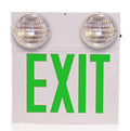 Combo Green Steel Exit Light Top Mounted Heads - Black Housing