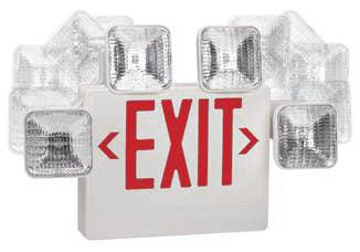 Combo Red Exit - Remote Head Capable - Adj. Top or Side Heads